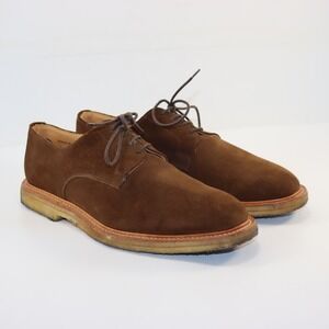 Paul Stuart Suede Derby Shoes Mens Size 11 Brown Crepe Sole Made in England